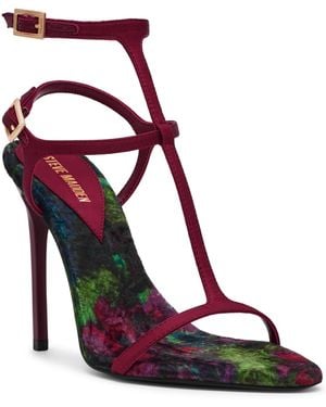 Steve Madden Salma T-strap Stiletto High-heel Dress Sandals - Red