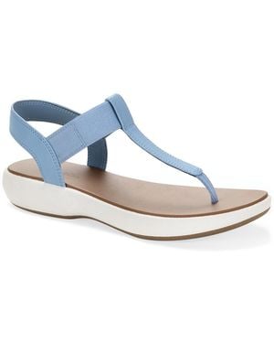 Style & Co. Harperr Elastic Round Toe Flat Sandals - Blue