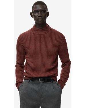 Mango Wool-blend Rib-knit Sweater - Red