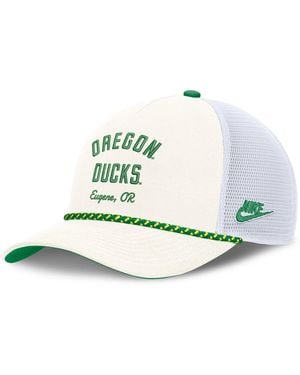 Nike And Oregon Ducks Mascot Rope Trucker Adjustable Hat - White