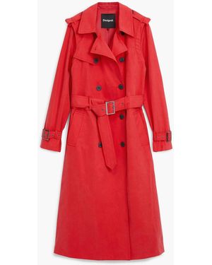 Desigual Detachable Trench Coat - Red