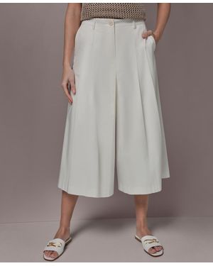 Donna Karan Pleated Wide-leg Pants - Gray