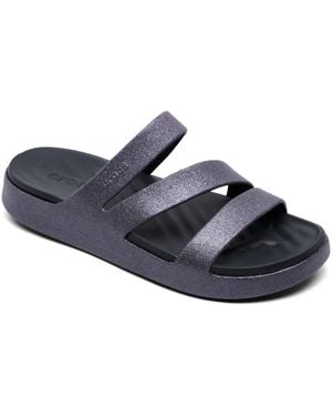 Crocs™ Getaway Glimmer Strappy Sandals From Finish Line - Blue