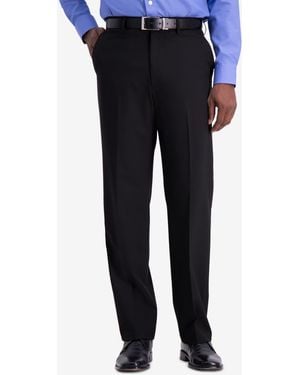 Haggar Jmh 4-way Stretch Classic Fit Flat Front Dress Pant - Black