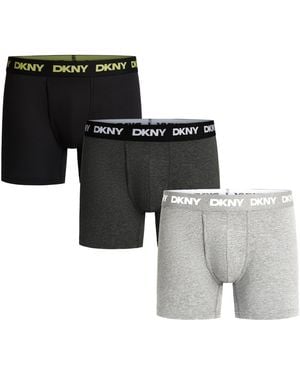 DKNY Cooling Cotton Boxer Briefs - Black