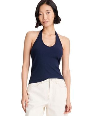 On 34th V-neck Halter Top - Blue