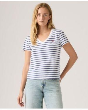 Levi's Levis Perfect Cotton V Neck Short Sleeve T Shirt - White