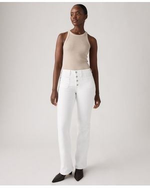 Levi's 726 Patch Pocket High Rise Slim Fit Flare Jeans - White