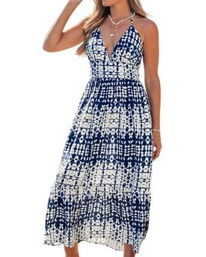 CUPSHE Breathe In Tie-dye Maxi Beach Dress - Blue