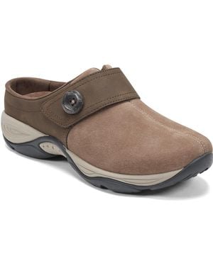 Easy Spirit Edline Button Strap Slip-on Mules - Brown