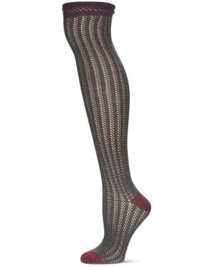 Memoi Chic Slant Wool Blend Over The Knee Warm Sock - Gray