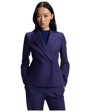 BOSS Boss By Virgin-wool Twill Slim-fit Blazer - Blue