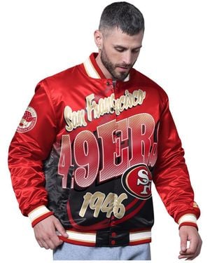 Starter Scarlet San Francisco 49ers Pass Rush Varsity Full-snap Jacket - Red