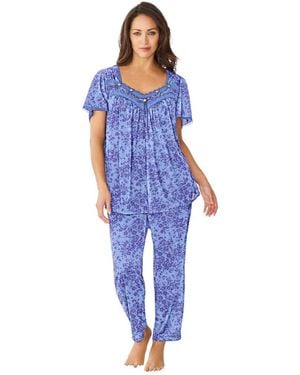 Only Neccessities Plus Size Only Necessities Silky 2-piece Pj Set - Blue
