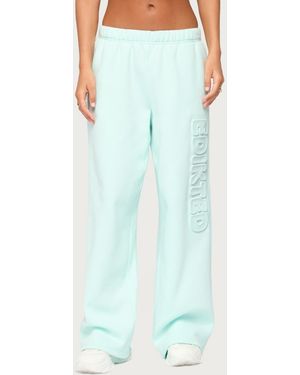 Edikted Alysa Wide Leg Sweatpants - Blue