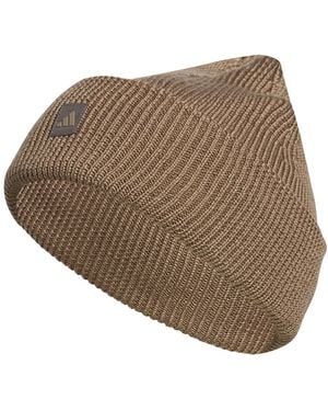 adidas Ribbed-knit Tall Cuff Beanie - Brown