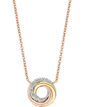 Lali Jewels Diamond Swirl Knot 18" Pendant Necklace (1/10 Ct. T.w. - Metallic