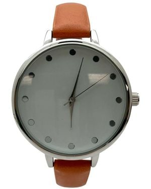 Olivia Pratt Solid Vibrant Color Everyday Faux Leather Watch - Gray