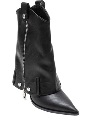 Prologue Shoes Lola Zip Pointed Toe Heel Boot () - Black
