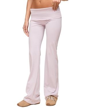 Edikted Oriane Foldover Flared leggings - Pink