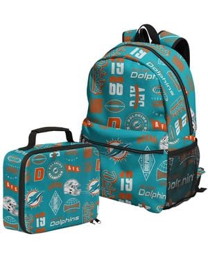 Outerstuff Miami Dolphins Backpack And Lunchbox Set - Blue