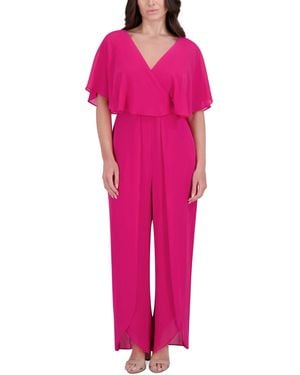 Kensie Flutter-sleeve Jumpsuit - Pink