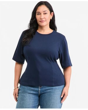 On 34th Plus Size Tie-back Top - White
