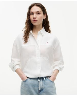 Tommy Hilfiger Collared Long-sleeve Shirt - White