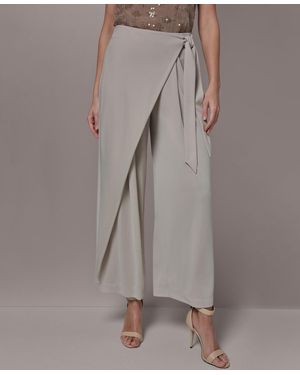 Donna Karan Wrap Overlay Pants - Gray