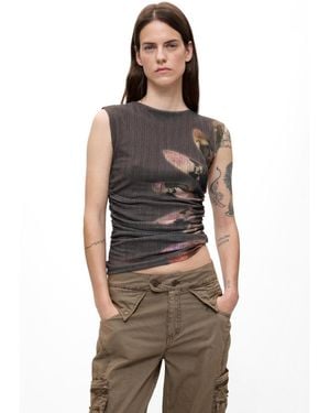 Desigual Sleeveless Knit T-shirt - Gray