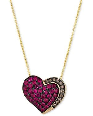 Le Vian Godiva X Strawberry And Chocolate Heart Pendant Necklace Featuring Passion Ruby (3/4 Ct. T.w. - Purple