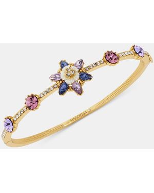 Marchesa Multi-stone Floral Bangle Bracelet - Metallic