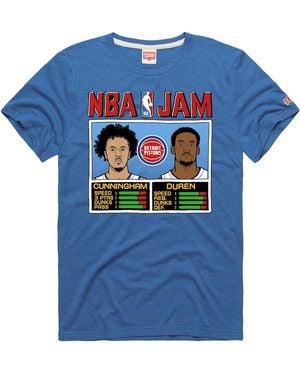 Homage And Jalen Duren Cade Cunningham Detroit Pistons Nba Jam Tri-blend T-shirt - Blue