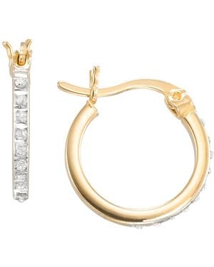 Macy's Diamond Accent Hoop Earrings (0.01 Ct. T.w. - Metallic