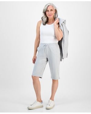 Style & Co. Petite Knit Skimmer Pants - White