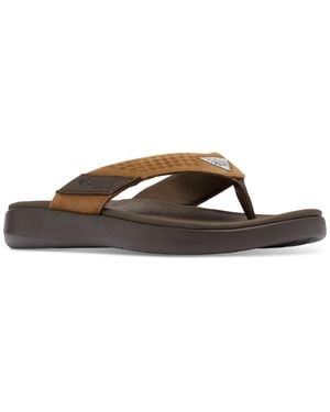 Columbia Boatside Leather Lightweight Flip Flop Sandals - Brown