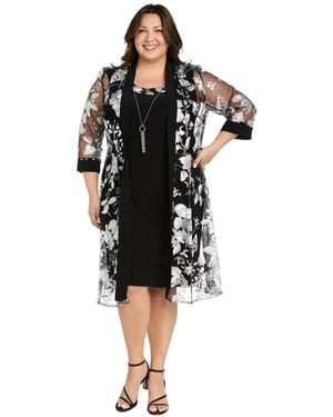 R & M Richards Plus Size Dress & Jacket - Black