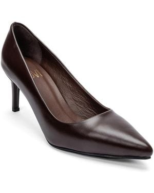 Forever & Always Shoes Forever And Always Shoes Clyde Leather Stiletto Pointed Toe Pump - Brown