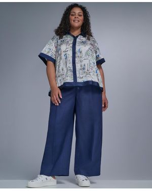 KARL LAGERFELD Plus Size Mid-rise Pull-on Pants - Blue