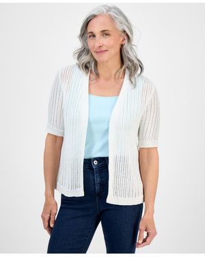 Style & Co. Petite Summer Cotton Cardigan - White