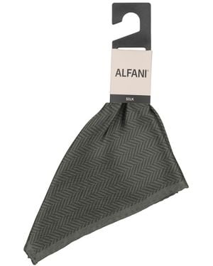 Alfani Herringbone Pocket Square - Gray