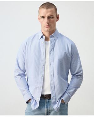 Mango Kodak Striped Regular-fit Shirt - Blue