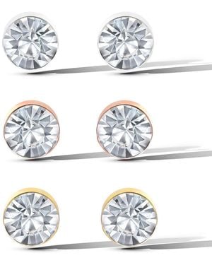 Jessica Simpson Crystal Stud Earrings Set - White