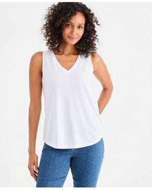Style & Co. V-neck Tank Top - White