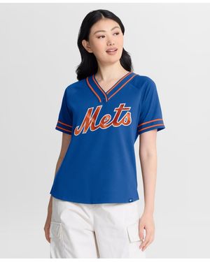 Fanatics Royal New York Mets Diva Race Ahead Raglan V-neck T-shirt - Blue