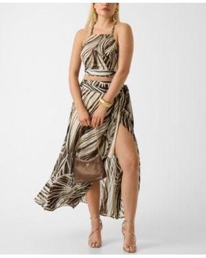 Guess Gaelle Printed Sleeveless Crop Top New Romana Printed Maxi Skirt - Multicolor