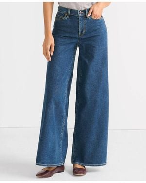 Lands' End Recover Denim High Rise Extra Wide Leg Jeans - Blue