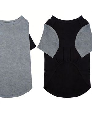 Aronkl 2 Pack Breathable Cotton Spandex Dog T-shirts - Black