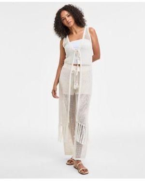 BarIII Crochet Vest Tube Top Pants Exclusively At Macys - White