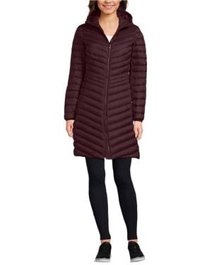Lands' End Petite Wanderweight Packable Down Coat - Red